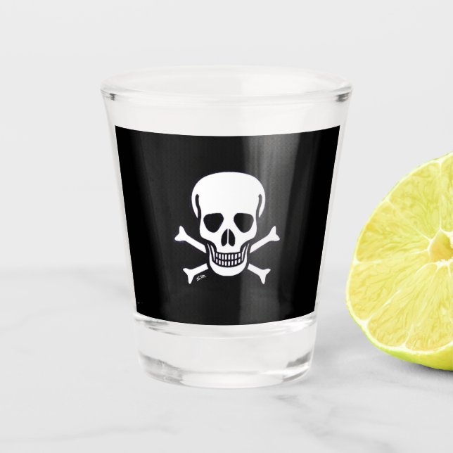 A Shot Crâne n Bones noir verre abattu (Devant)