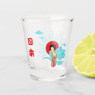 A Shot Dame de Cool esthétique japonaise en verre Kimono
