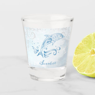 A Shot Dauphin bleu Verre de tir personnalisé