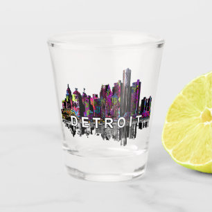 A Shot Detroit, Michigan en graffiti en verre abattu