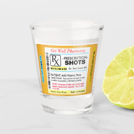 A Shot Drôle Verre de prise d'ordonnance RX