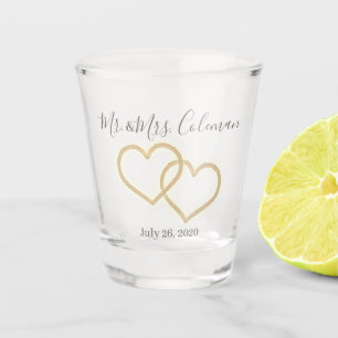 A Shot Faveur en verre faite sur commande de mariage -