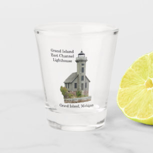 A Shot Grand Island East Channel Lighthouse verre abattu