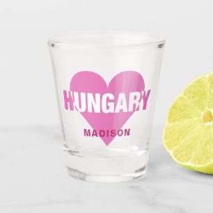 A Shot Hongrie Love nom personnalisé verre tourné