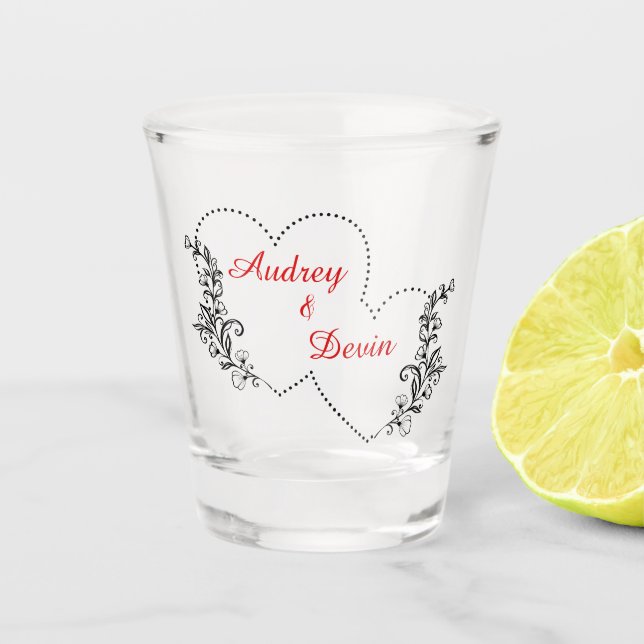 A Shot Impression personnalisée du verre de tir mariage (Devant)