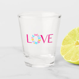 A Shot L'amour et les papillons en verre