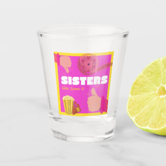 A Shot Les Soeurs Qui Le Scendent Font Tir Du Verre