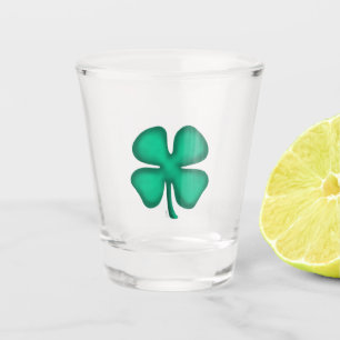A Shot Lucky 4 Leaf Irlandais Clocher verre tourné