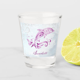 A Shot Magenta Dolphin Verre de tir personnalisé