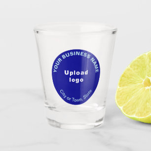A Shot Marque d'affaires ronde bleue sur verre de tir