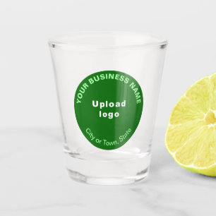 A Shot Marque d'affaires ronde verte sur verre à tir