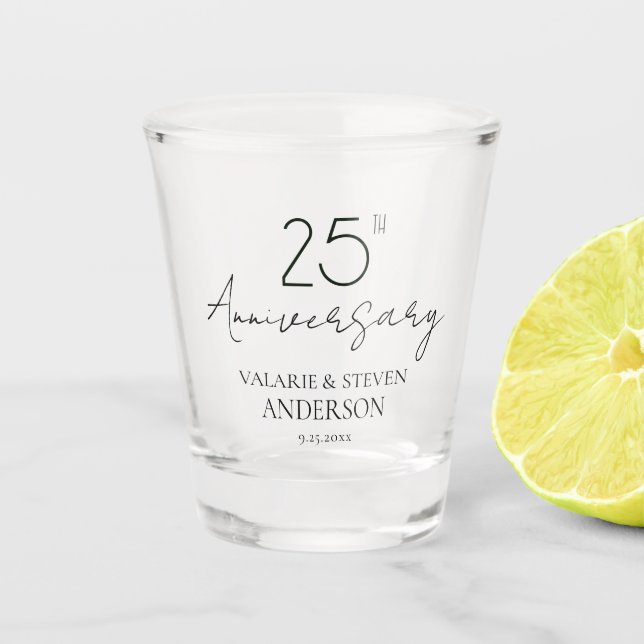 A Shot Minimal 25 l'Anniversaire Keepsaké verre de tir (Devant)