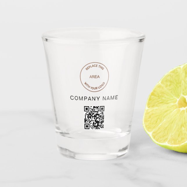A Shot Nom de l'entreprise Logo QR Code promo Verre de ti (Devant)