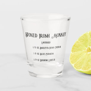 A Shot Novelté de singe irlandais lapidé verre de tir