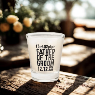 A Shot Père du Mariage Groom Cadeau Verre Captif