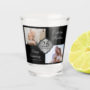 A Shot Photo personnalisée Verre de tir du 25e anniversai