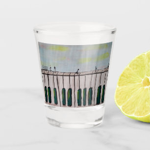 A Shot Piano Les Gens Tirent Du Verre