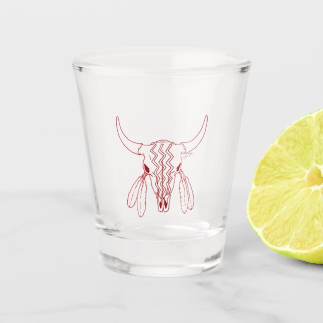 A Shot Red Ghost Dance Buffalo ligne verre abattu (Devant)