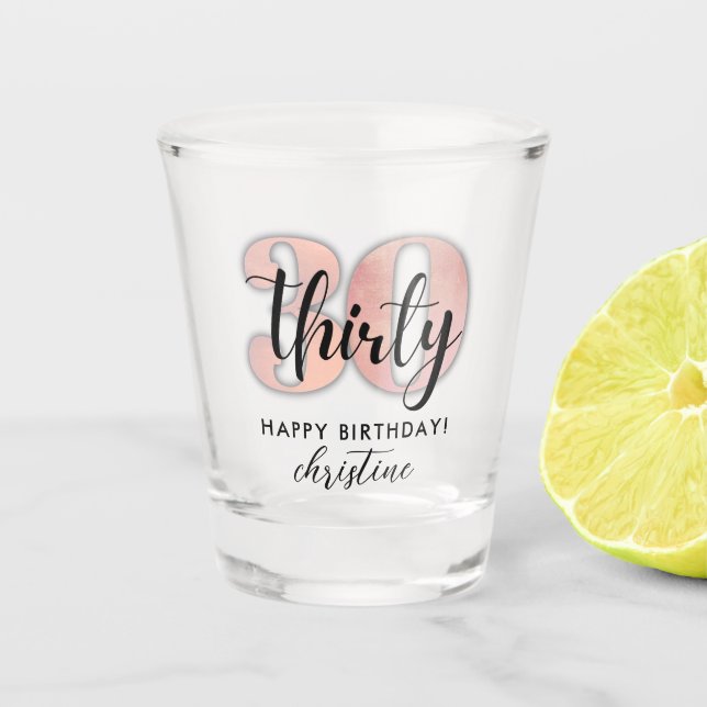 A Shot Rose 30e anniversaire verre de tir (Devant)