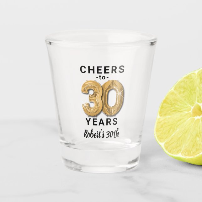 A Shot Salutations À Trente Anniversaire Verre Tiré (Devant)
