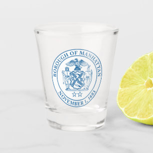 A Shot Sceau de l'arrondissement de Manhattan, verre de t