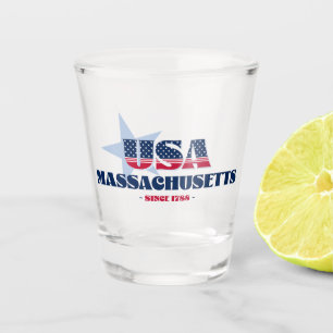 A Shot Stars, Stripes, et Massachusetts 1788 Verre de tir