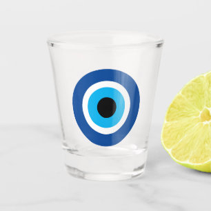 A Shot Symbole grec Mati Mati Mal Bleu Verre Tiré