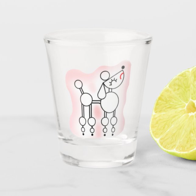 A Shot Toy blanc Poodle verre de tir (Devant)