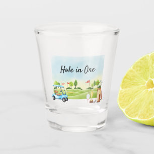 A Shot Trou en un verre de tir de golf