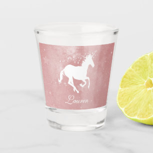 A Shot Unicorne rose Personnalisé verre à tir