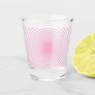 A Shot Verre à rayures roses avec coeur - Choisir les cou