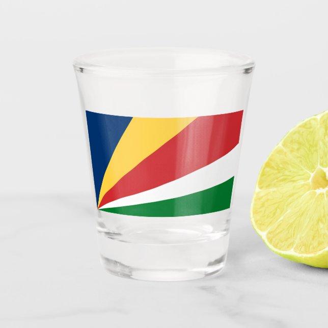A Shot Verre avec couleurs seychelloises (Devant)