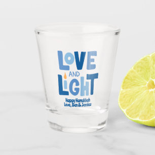 A Shot Verre d'amour et de lumière Hanoukka personnalisé