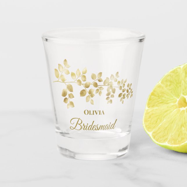 A Shot Verre d'attaque moderne Floral Or (Devant)