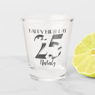 A Shot Verre de 25e anniversaire en argent métallique
