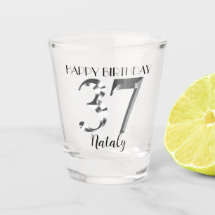 A Shot Verre de 37e anniversaire en argent métallique