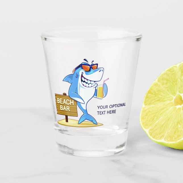 A Shot Verre de capture de texte personnalisé Funny Shark (Devant)