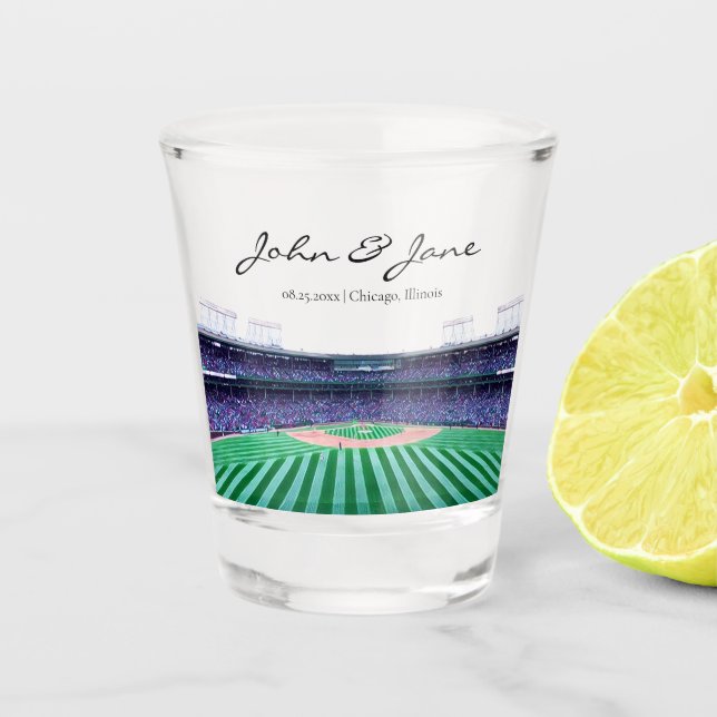 A Shot Verre de tir de baseball personnalisé (Devant)