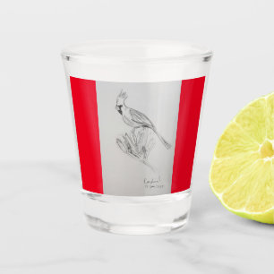 A Shot Verre de tir d'oiseaux cardinaux