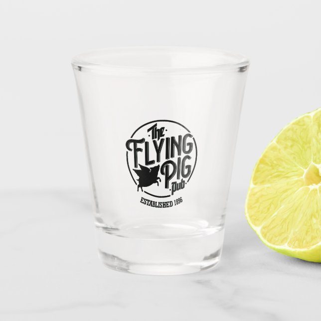 A Shot Verre de tir du logo du cochon volant (Devant)