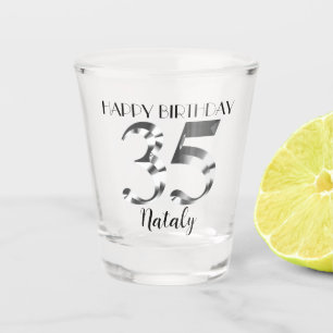 A Shot Verre de tir en argent métallique 35e anniversaire