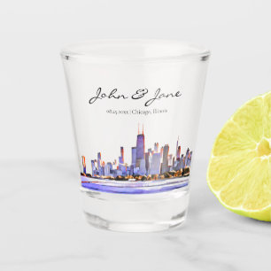A Shot Verre de tir personnalisé Chicago Skyline