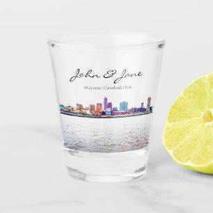 A Shot Verre de tir personnalisé Cleveland Skyline