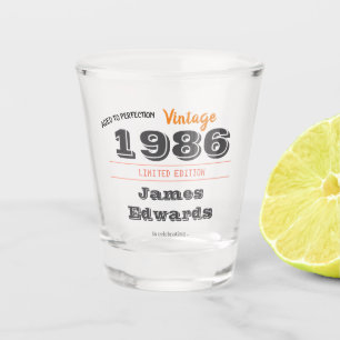A Shot Verre de tir rétro vintage 1986 - 40e anniversaire