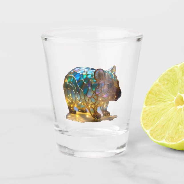 A Shot Verre Opalisé Australian Wombat, (Devant)