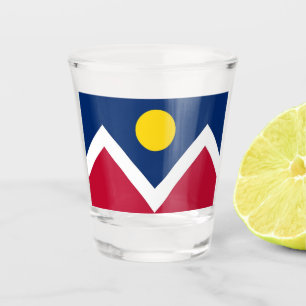 A Shot Verre photographié patriotique avec drapeau de Den