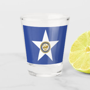 A Shot Verre photographié patriotique avec drapeau de Hou