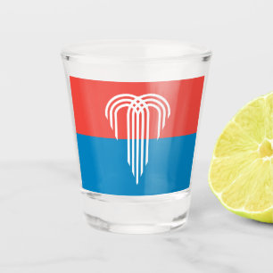 A Shot Verre photographié patriotique avec drapeau de Kan