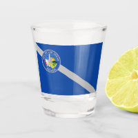 Verre photographié patriotique avec drapeau de Las