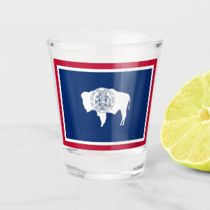 A Shot Verre photographié patriotique avec drapeau de l'É